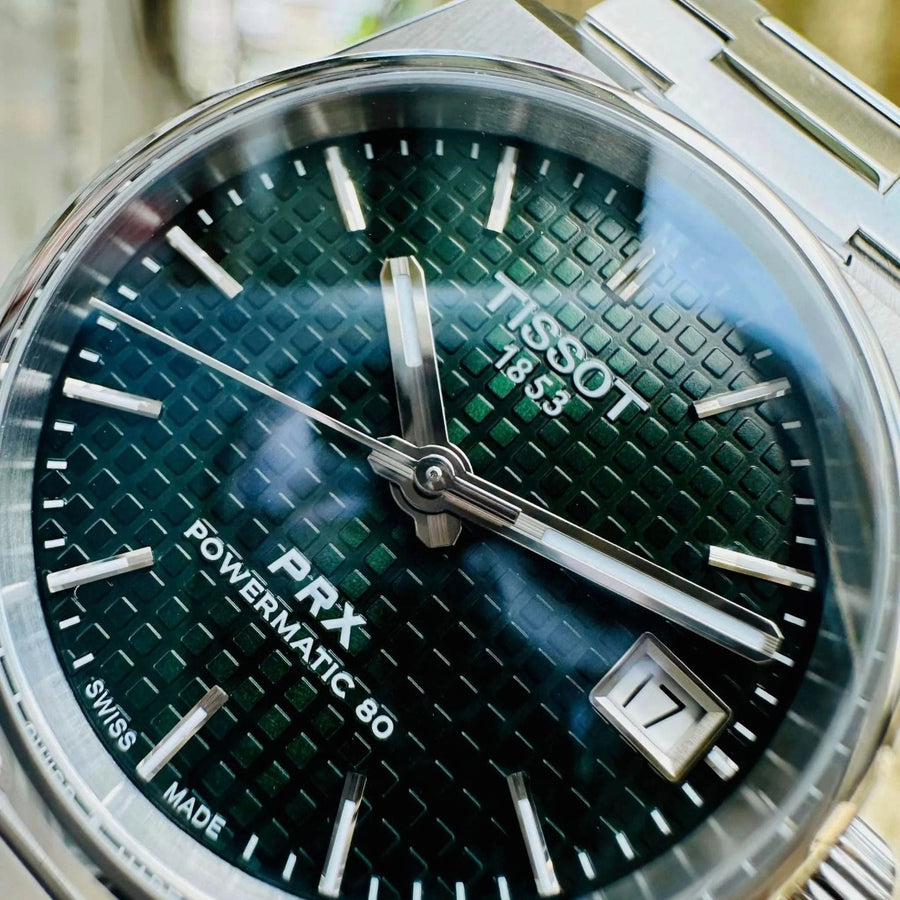 Tissot PRX Powermatic 80 Green Dial Silver Steel Strap Watch for Men - T137.207.11.091.00