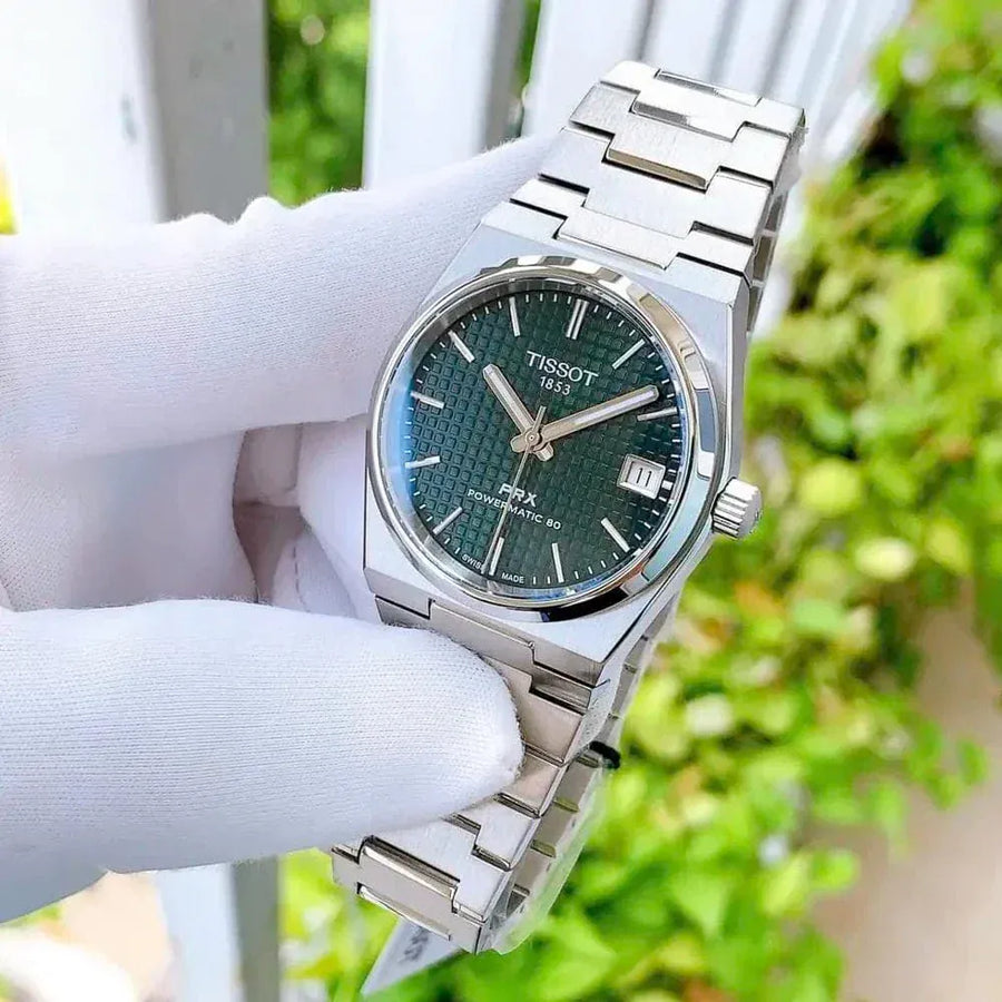 Tissot PRX Powermatic 80 Green Dial Silver Steel Strap Watch for Men - T137.207.11.091.00