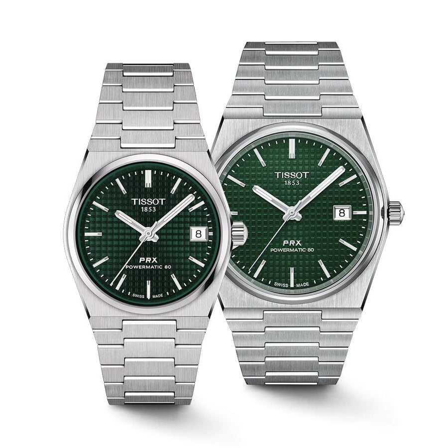 Tissot PRX Powermatic 80 Green Dial Silver Steel Strap Watch for Men - T137.207.11.091.00