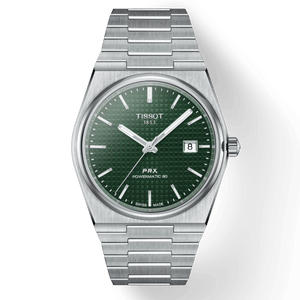 Tissot PRX Powermatic 80 Green Dial Silver Steel Strap Watch For Men - T137.407.11.091.00