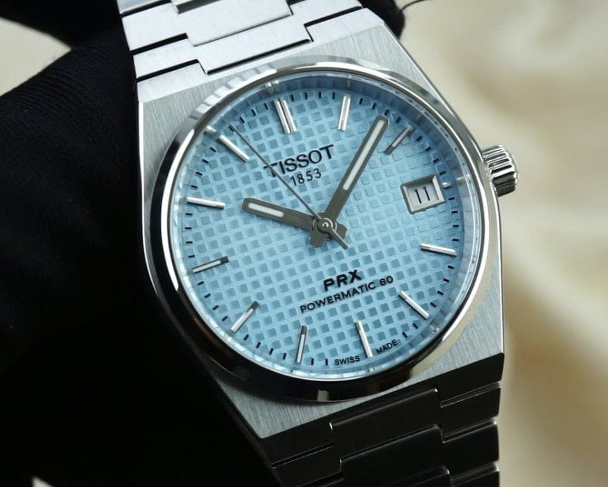 Tissot PRX Powermatic 80 Ice Blue Dial Silver Steel Strap Watch for Men - T137.207.11.351.00