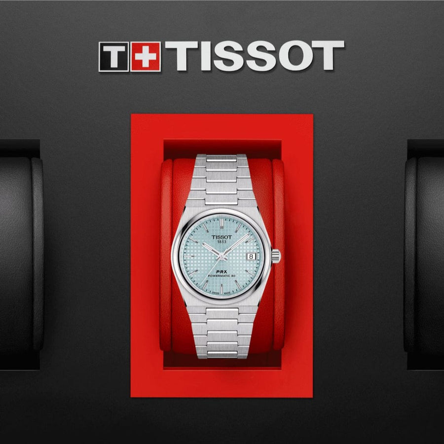 Tissot PRX Powermatic 80 Ice Blue Dial Silver Steel Strap Watch for Men - T137.207.11.351.00