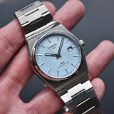 Tissot PRX Powermatic 80 Ice Blue Dial Silver Steel Strap Watch for Men - T137.207.11.351.00