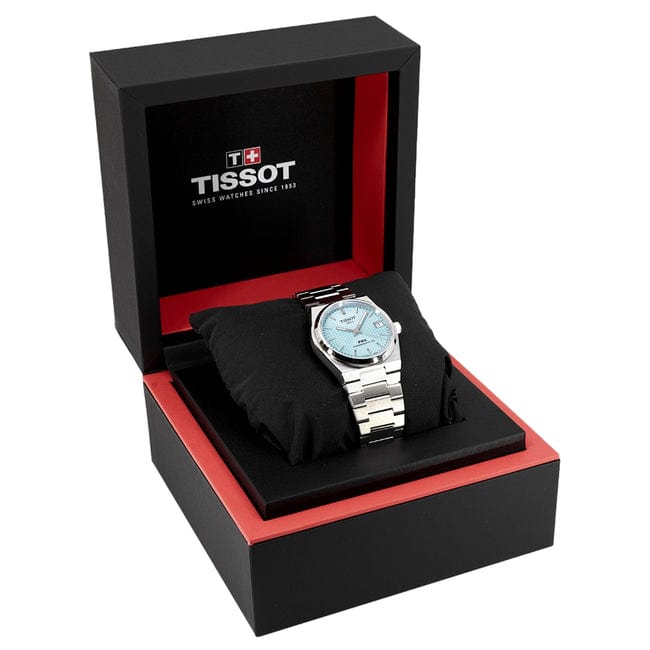 Tissot PRX Powermatic 80 Ice Blue Dial Silver Steel Strap Watch for Men - T137.207.11.351.00