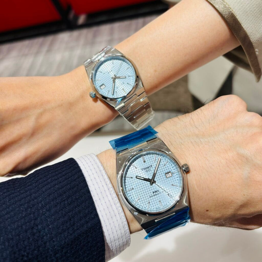 Tissot PRX Powermatic 80 Ice Blue Dial Silver Steel Strap Watch for Men - T137.207.11.351.00
