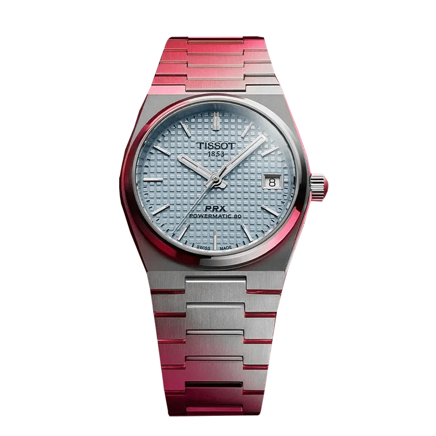 Tissot PRX Powermatic 80 Ice Blue Dial Silver Steel Strap Watch for Men - T137.207.11.351.00