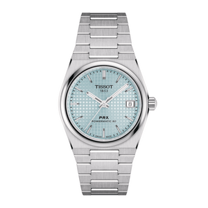 Tissot PRX Powermatic 80 Ice Blue Dial Silver Steel Strap Watch for Men - T137.207.11.351.00