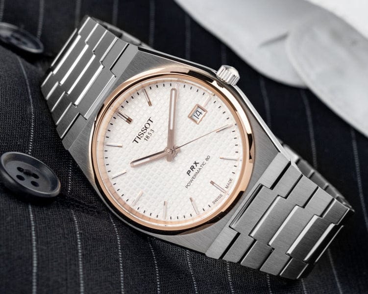 Tissot PRX Powermatic 80 Silver Dial Silver Steel Strap Watch For Men - T137.407.21.031.00
