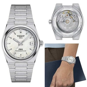 Tissot PRX Powermatic 80 White Dial Silver Steel Strap Watch for Men - T137.207.11.111.00