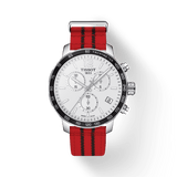 Tissot Quickster Chronograph NBA Chicago Bulls White Dial Red NATO Strap Watch For Men - T095.417.17.037.04