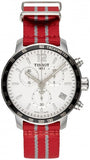 Tissot Quickster Chronograph NBA Houston Rockets Special Edition White Dial Two Tone NATO Strap Watch for Men - T095.417.17.037.12