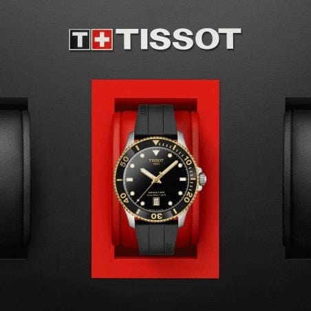 Tissot Seastar 1000 Black Dial Black Rubber Strap Watch For Men - T120.410.27.051.00