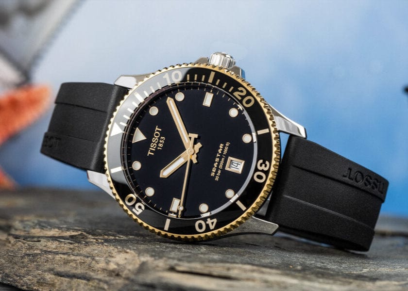 Tissot Seastar 1000 Black Dial Black Rubber Strap Watch For Men - T120.410.27.051.00