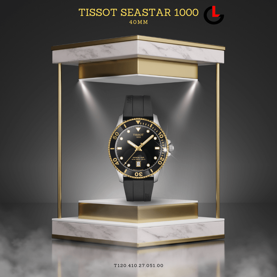 Tissot Seastar 1000 Black Dial Black Rubber Strap Watch For Men - T120.410.27.051.00