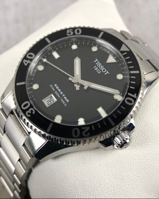 Tissot Seastar 1000 Black Dial Silver Steel Strap Watch For Men - T120.410.11.051.00