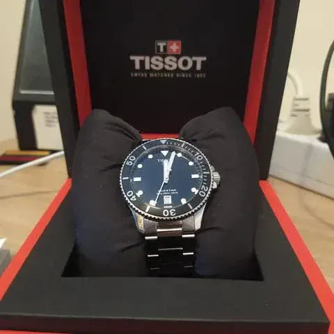 Tissot Seastar 1000 Black Dial Silver Steel Strap Watch For Men - T120.410.11.051.00