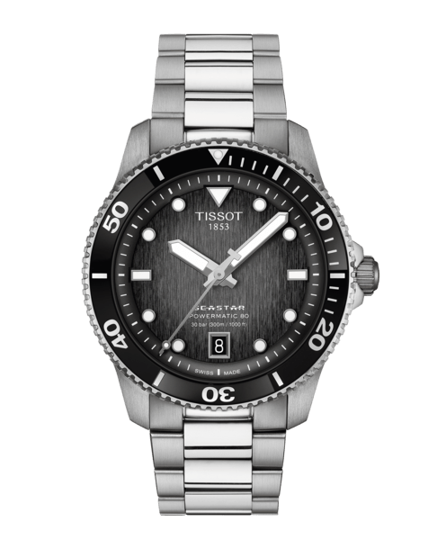 Tissot Seastar 1000 Black Dial Silver Steel Strap Watch For Men - T120.410.11.051.00