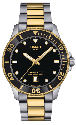 Tissot Seastar 1000 Black Dial Two Tone Steel Strap Watch For Men - T120.410.22.051.00