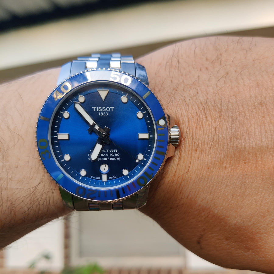 Tissot Seastar 1000 Blue Dial Silver Steel Strap Watch For Men - T120.410.11.041.00