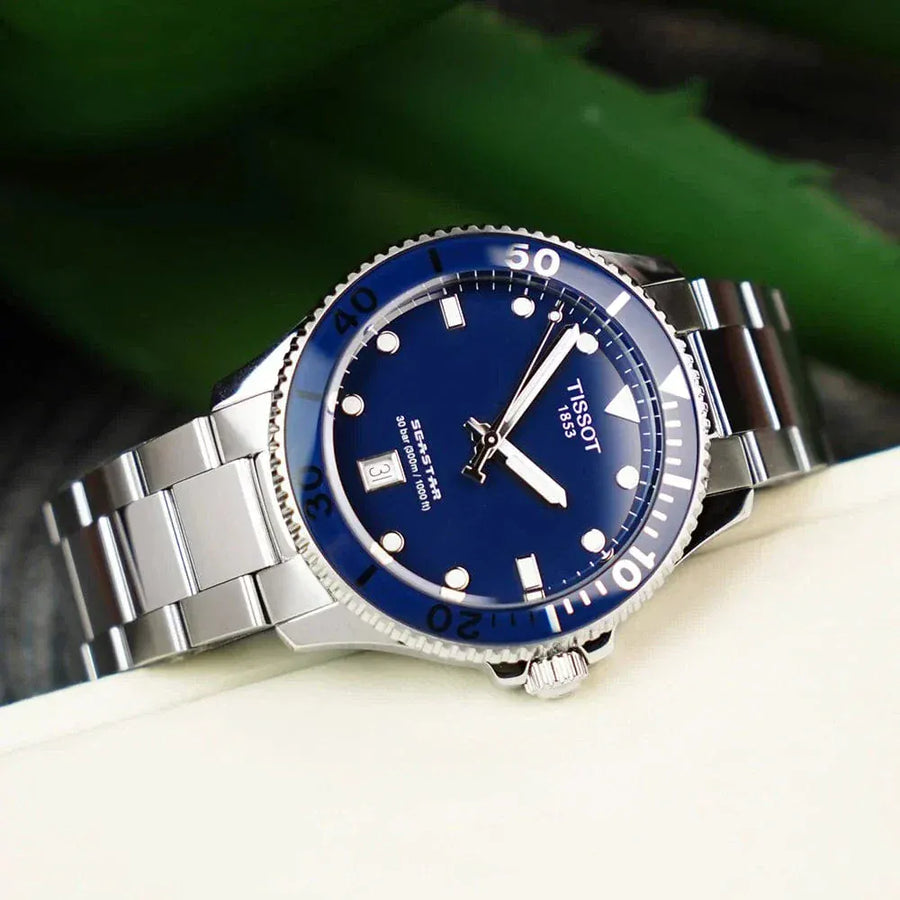 Tissot Seastar 1000 Blue Dial Silver Steel Strap Watch For Men - T120.410.11.041.00