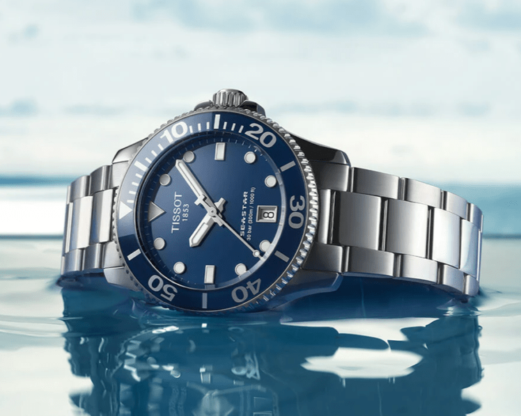 Tissot Seastar 1000 Blue Dial Silver Steel Strap Watch For Men - T120.410.11.041.00