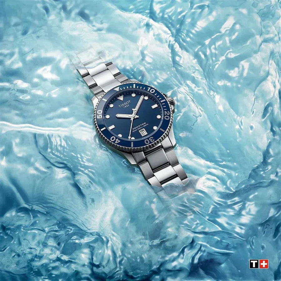 Tissot Seastar 1000 Blue Dial Silver Steel Strap Watch For Men - T120.410.11.041.00