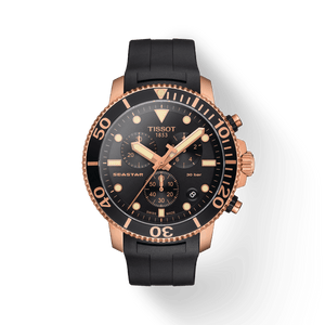 Tissot Seastar 1000 Chronograph Black Dial Black Rubber Strap Watch For Men - T120.417.37.051.00