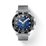 Tissot Seastar 1000 Chronograph Blue Dial Silver Mesh Bracelet Watch For Men - T120.417.11.041.02