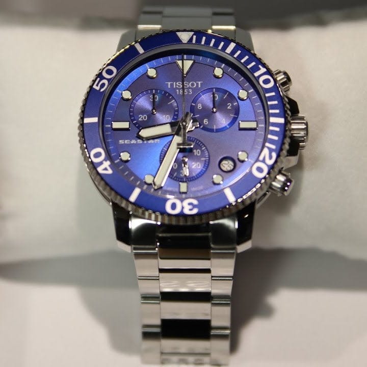 Tissot Seastar 1000 Chronograph Blue Dial Silver Steel Strap Watch For Men - T120.417.11.041.00