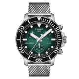 Tissot Seastar 1000 Chronograph Green Dial Silver Mesh Bracelet Watch For Men - T120.417.11.091.00