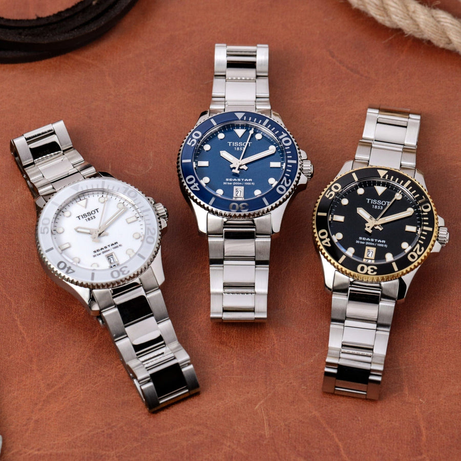 Tissot Seastar 1000 Lady Blue Dial Silver Steel Strap Watch For Women - T120.210.11.041.00