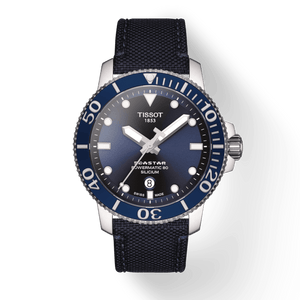 Tissot Seastar 1000 Powermatic 80 Silicium Blue Dial Blue Nylon Strap Watch For Men - T120.407.17.041.01