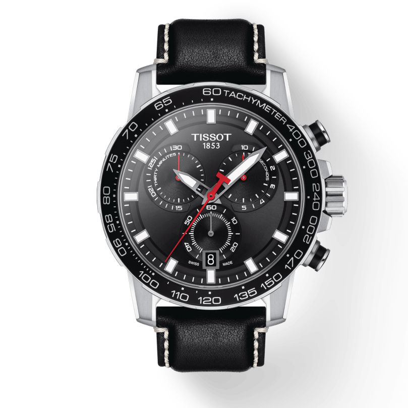 Tissot Supersport Chrono Black Dial Black Leather Strap Watch for Men - T125.617.16.051.00