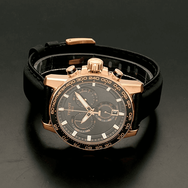 Tissot Supersport Chrono Black Dial Black Leather Strap Watch for Men - T125.617.36.051.00