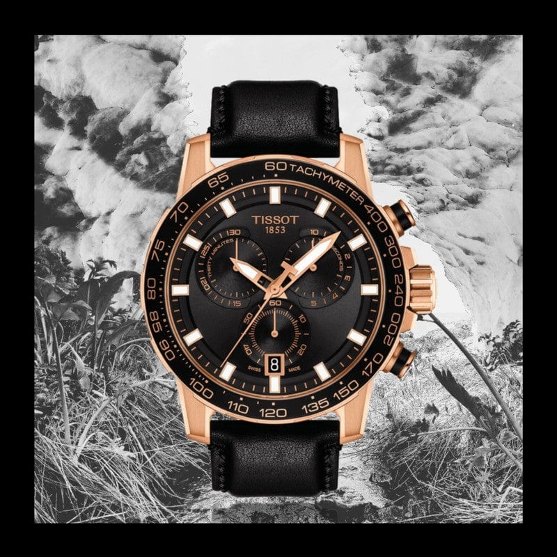 Tissot Supersport Chrono Black Dial Black Leather Strap Watch for Men - T125.617.36.051.00
