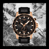Tissot Supersport Chrono Black Dial Black Leather Strap Watch for Men - T125.617.36.051.00