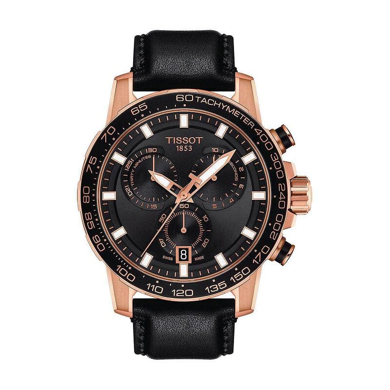 Tissot Supersport Chrono Black Dial Black Leather Strap Watch for Men - T125.617.36.051.00