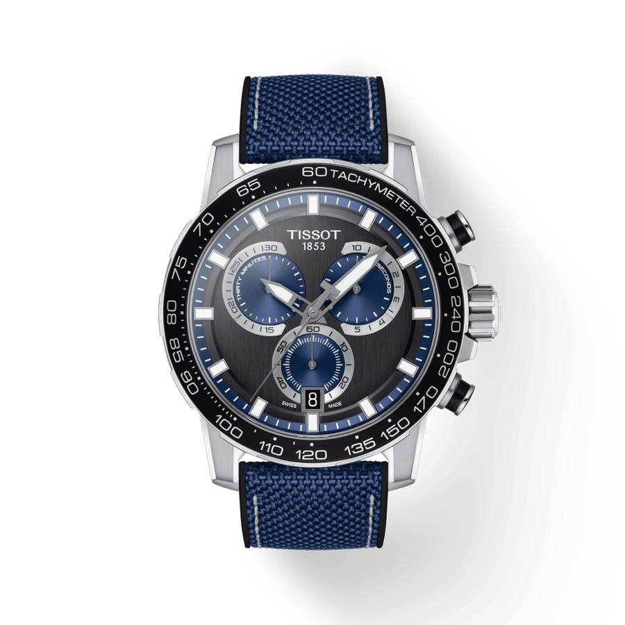 Tissot Supersport Chrono Black Dial Blue Nylon Strap Watch for Men - T125.617.17.051.03