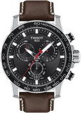 Tissot Supersport Chrono Black Dial Brown Leather Strap Watch for Men - T125.617.16.051.01