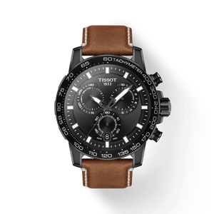 Tissot Supersport Chrono Black Dial Brown Leather Strap Watch for Men - T125.617.36.051.01