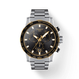 Tissot Supersport Chrono Black Dial Silver Steel Strap Watch For Men - T125.617.21.051.00