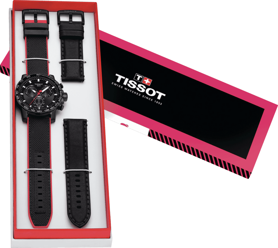 Tissot Supersport Chrono Giro D'Italia Black Dial Black Nylon Strap Watch for Men - T125.617.37.051.00