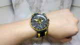 Tissot T Bike Cycling Tour de France Black Dial Two Tone Rubber Strap Watch For Men - T111.417.37.441.00