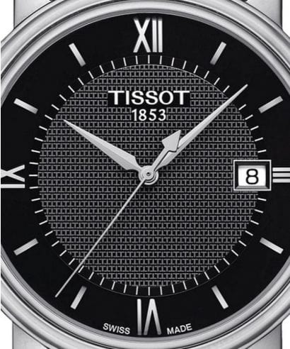 Tissot T Classic Bridgeport Black Dial Silver Steel Strap Watch For Men - T097.410.11.058.00