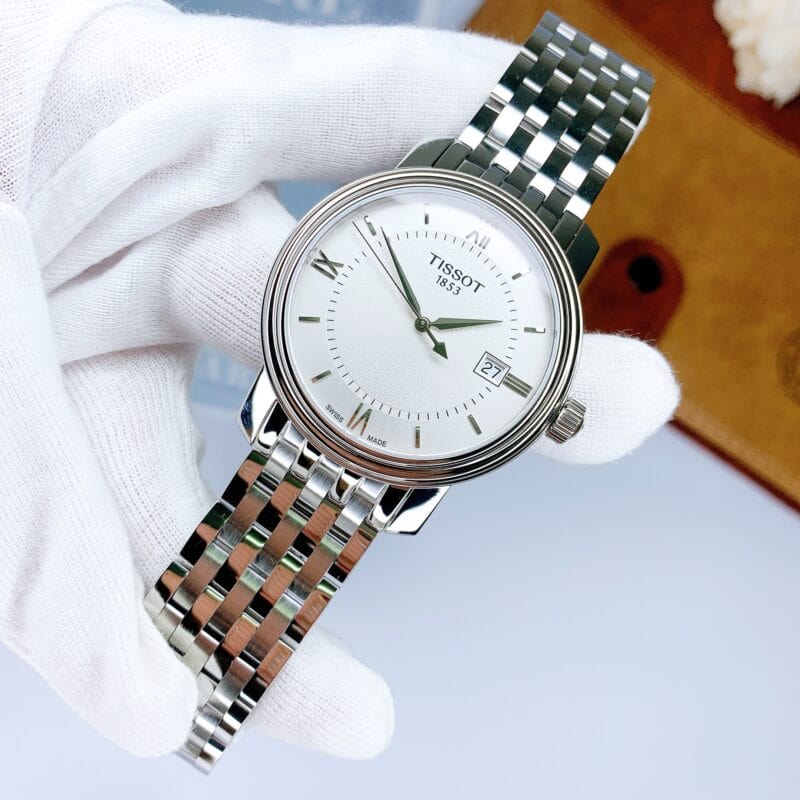 Tissot T Classic Bridgeport Silver Dial Silver Mesh Bracelet Watch For Men - T097.410.11.038.00