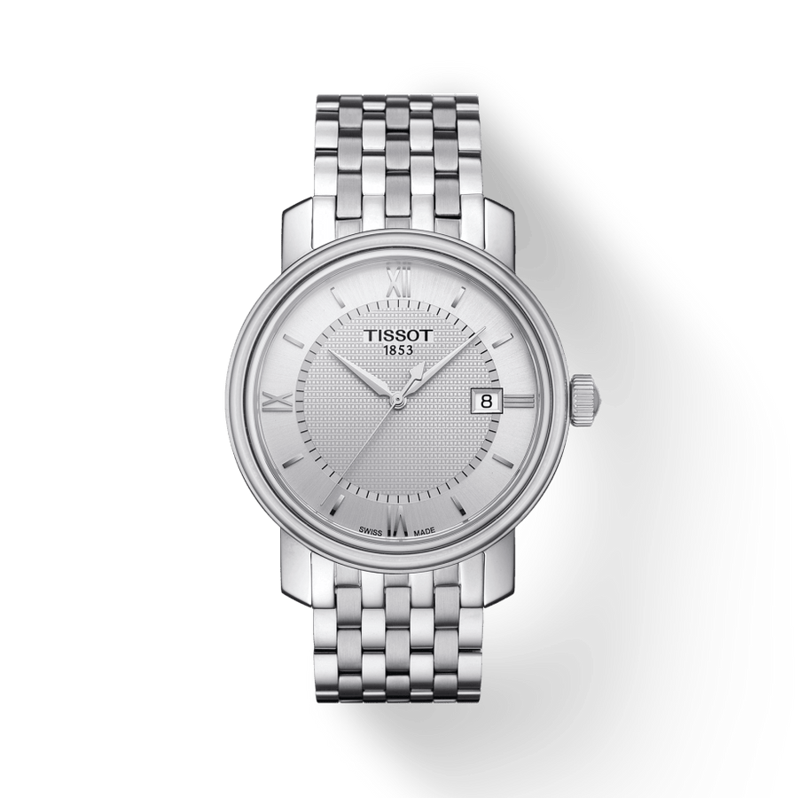 Tissot T Classic Bridgeport Silver Dial Silver Mesh Bracelet Watch For Men - T097.410.11.038.00