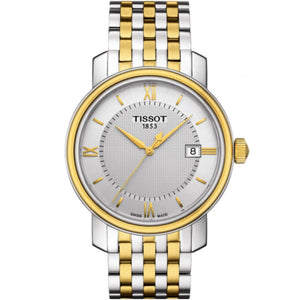 Tissot T Classic Bridgeport Silver Dial Two Tone Mesh Bracelet Watch For Men - T097.410.22.038.00