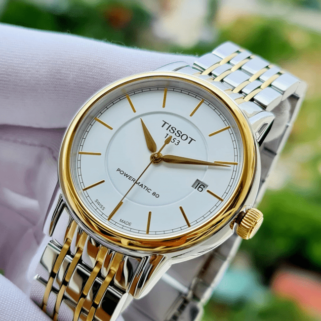 Tissot T Classic Carson Automatic White Dial Two Tone Steel Strap Watch for Men - T085.407.22.011.00
