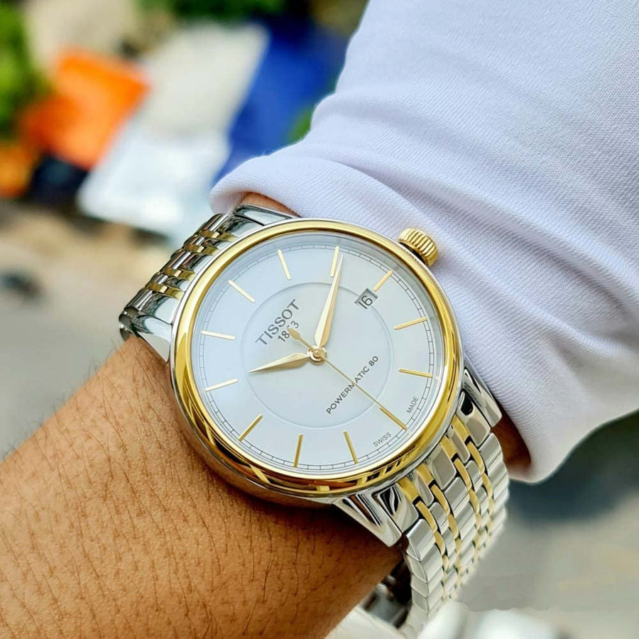 Tissot T Classic Carson Automatic White Dial Two Tone Steel Strap Watch for Men - T085.407.22.011.00