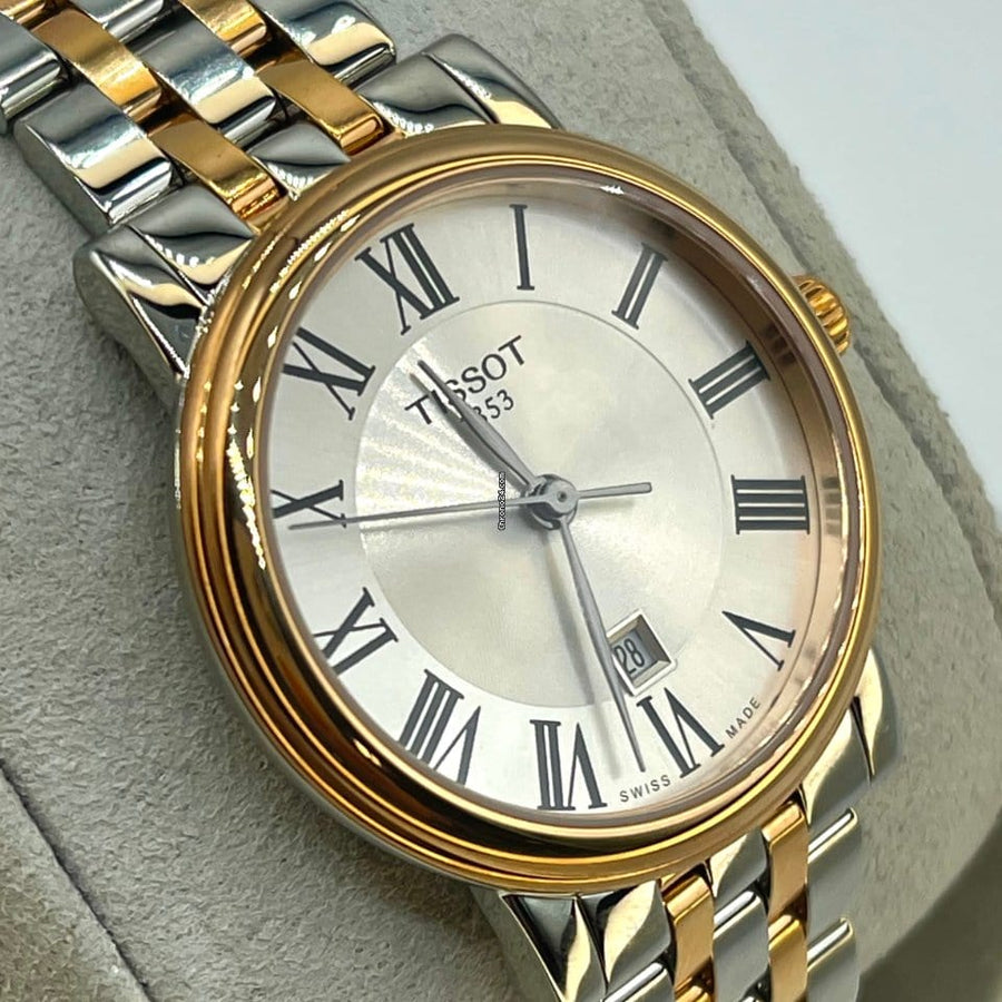 Tissot T Classic Carson Lady Premium Silver Dial Two Tone Steel Strap Watch For Women - T122.210.22.033.00